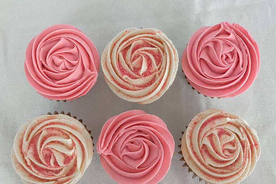 Pink and White Cupcakes