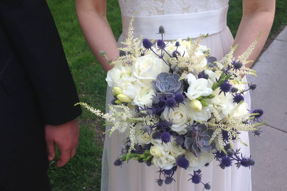 Violet and white bouquet