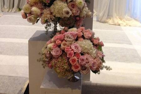 Pink flower arrangements