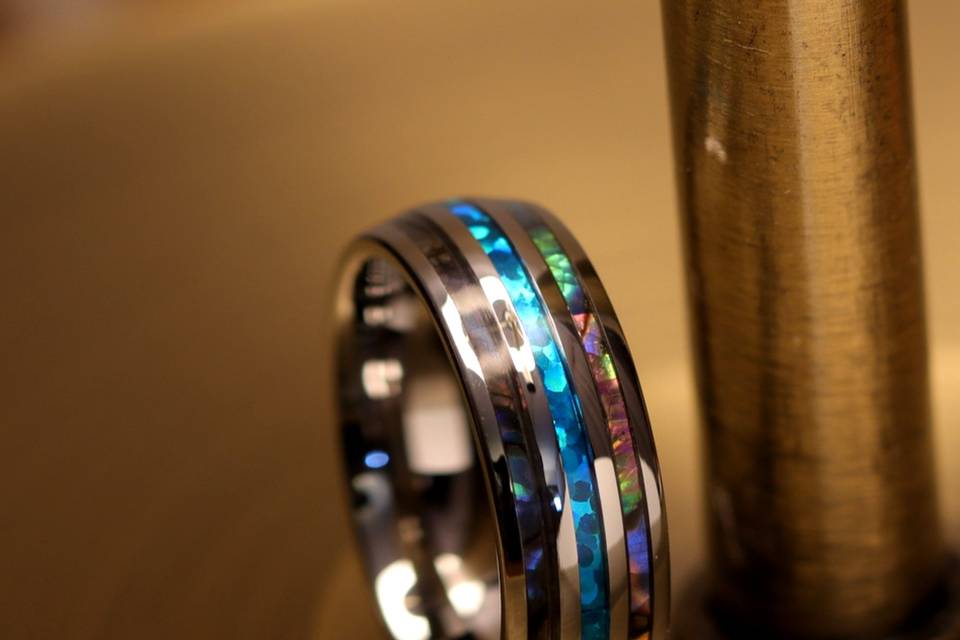 Opal tungsten ring 8mm