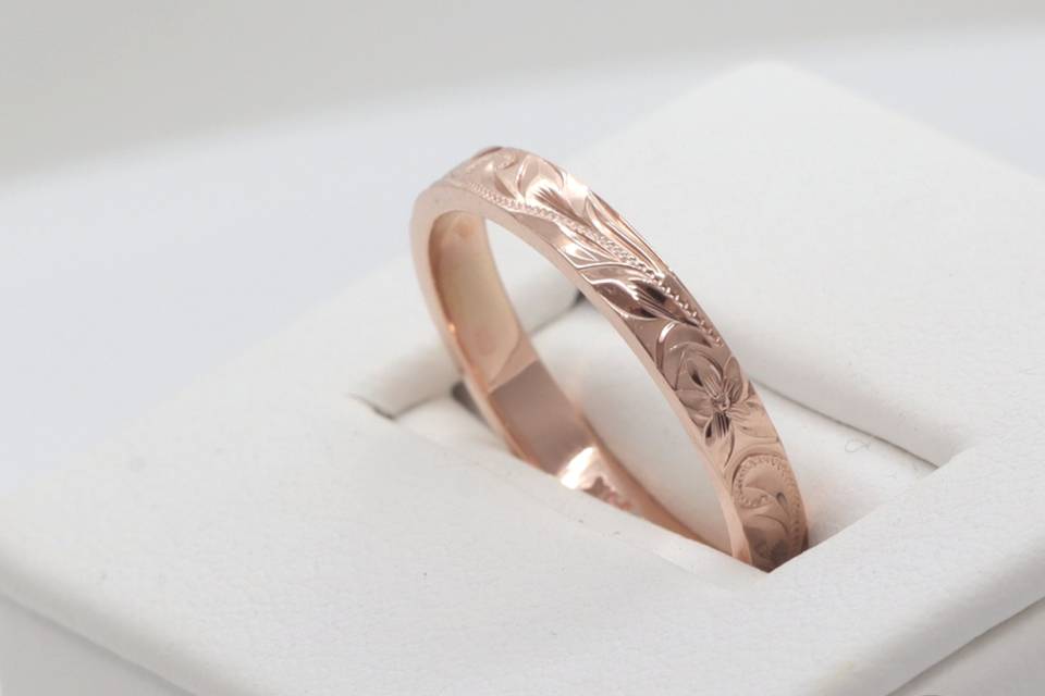 Rose gold Hawaii wedding band