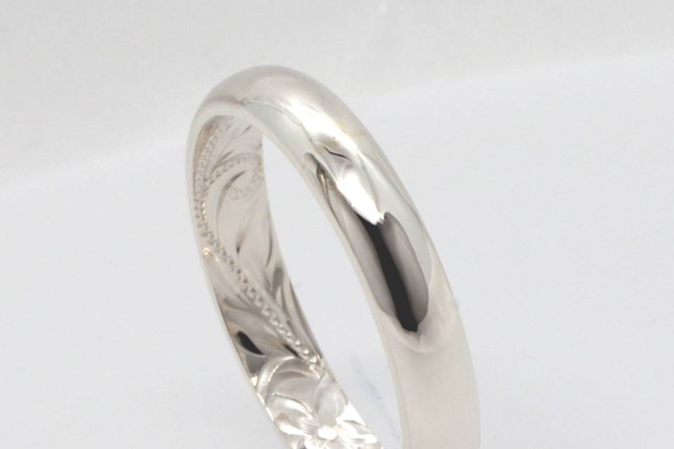 Silver Hawaiian wedding band