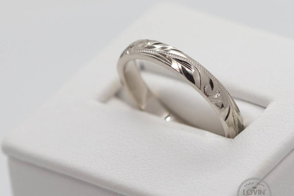 White gold wedding band