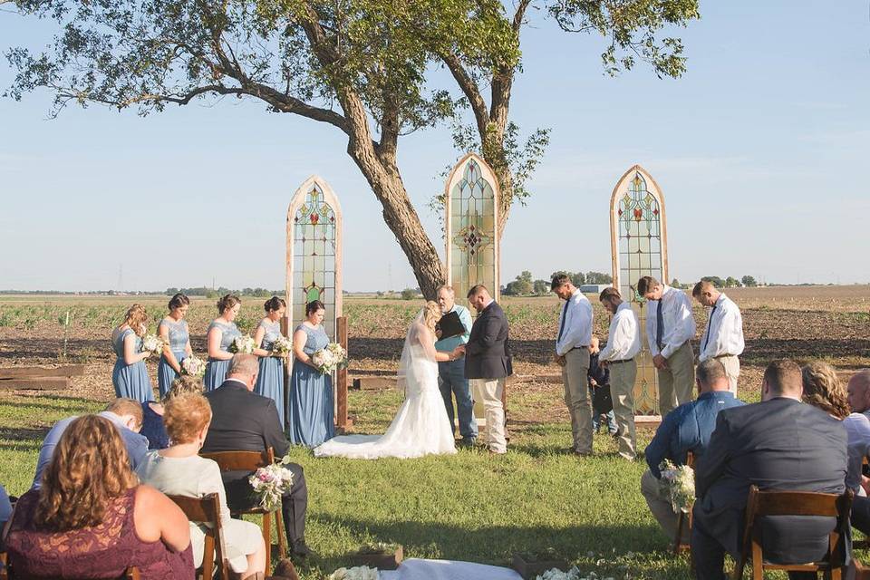 Outdoor wedding ceremony