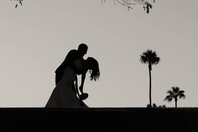 The bride and groom