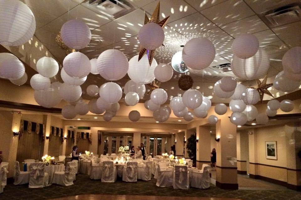 Wedding venue reception setup