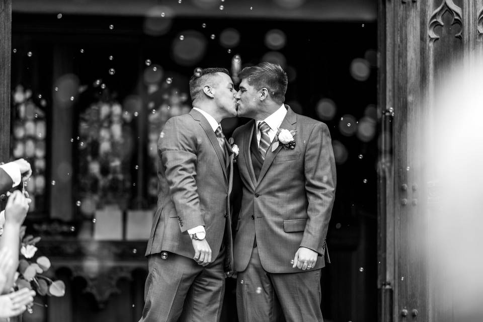 Mr & Mr celebrating saying I do