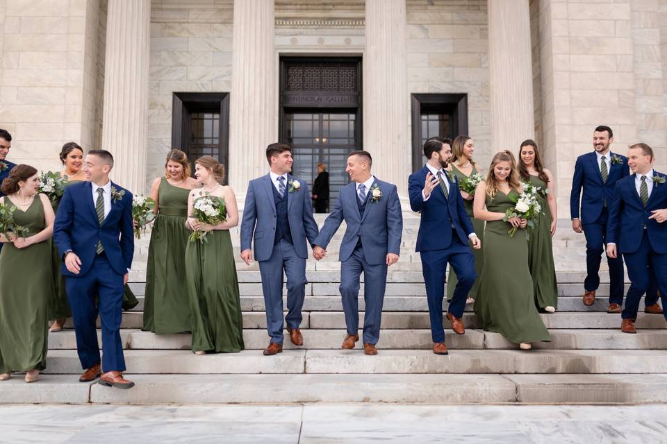 Bridal party CLE Museum of Art