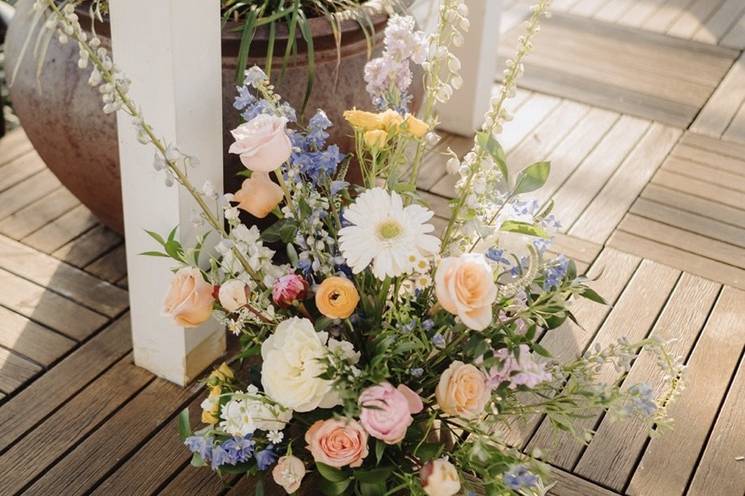 Ariane & Matt's Aisle Florals