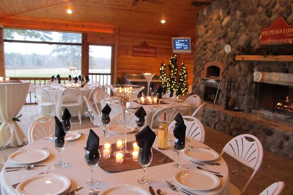 Table setup with candle centerpiece