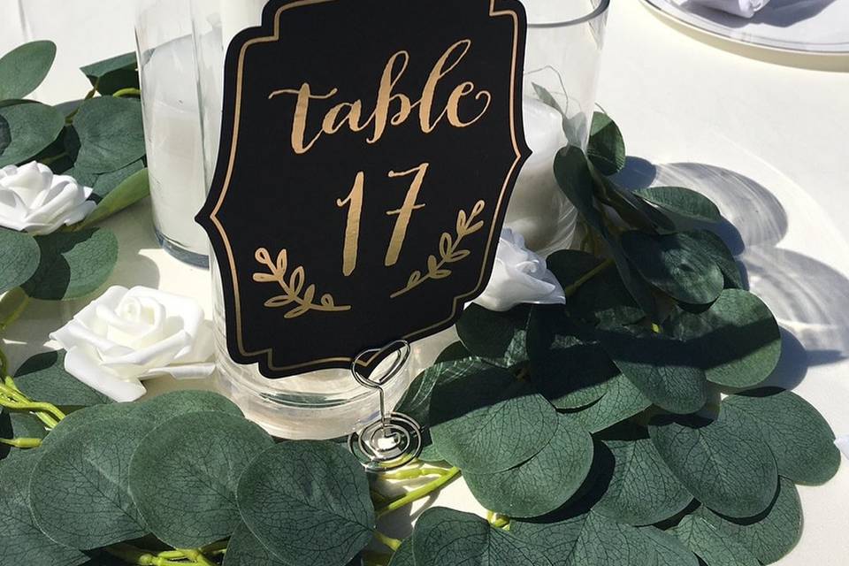 Table decor for a wedding