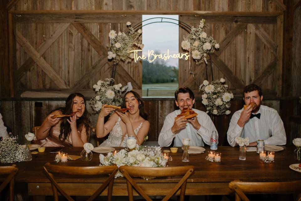 Dinner in the barn