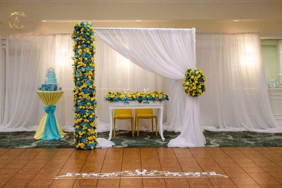 Blue & yellow wedding