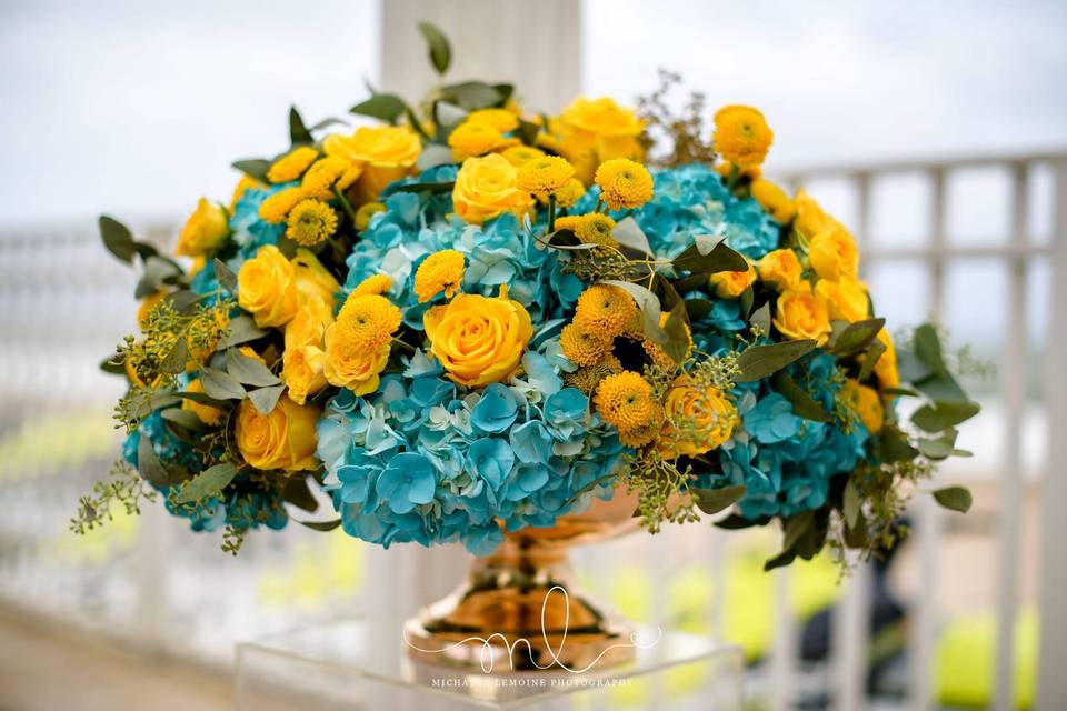 Yellow and blue wedding