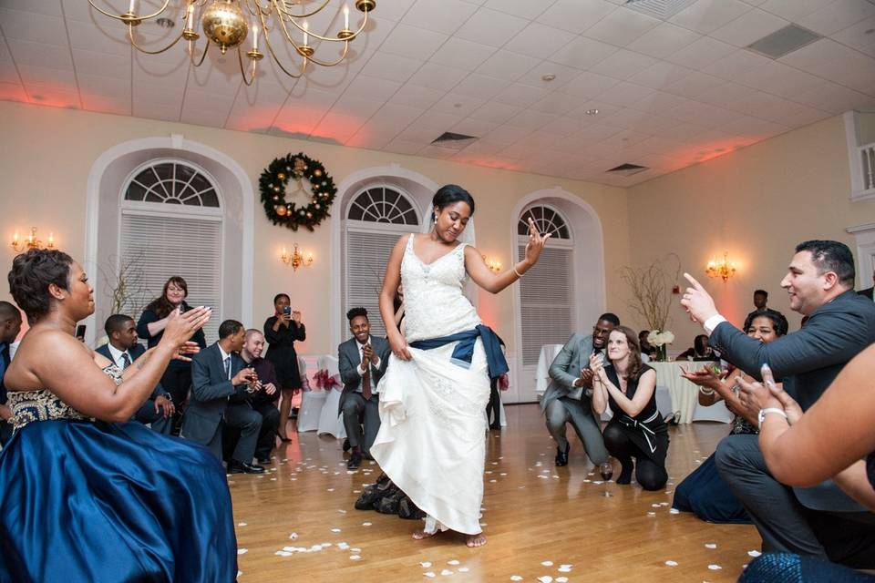 Dancing during reception