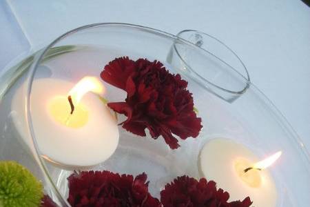 Floating candle centerpieces