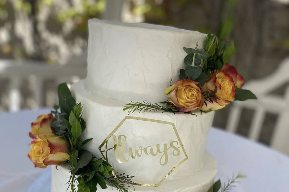 All butter cream wedding cake