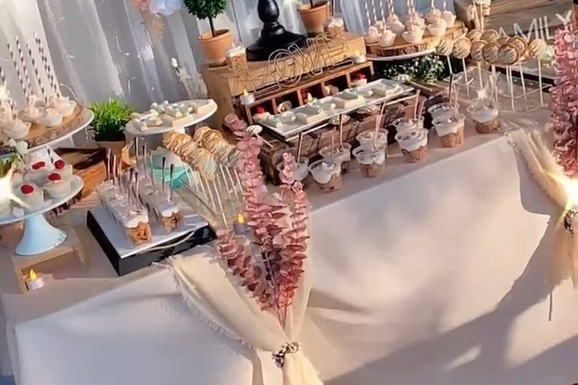 Elegant wedding dessert table