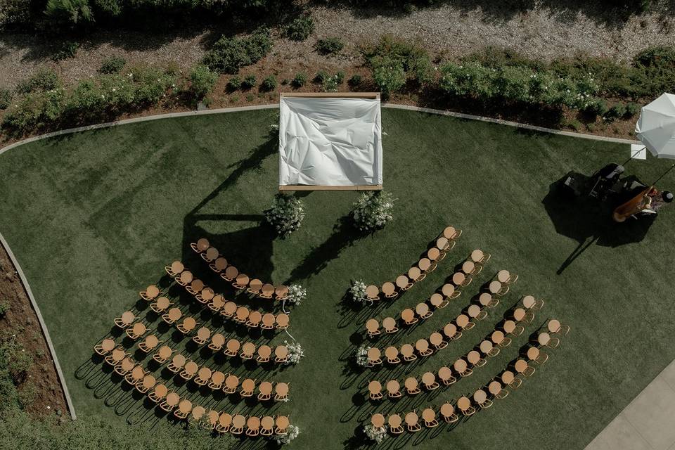 Beautiful event lawn set up