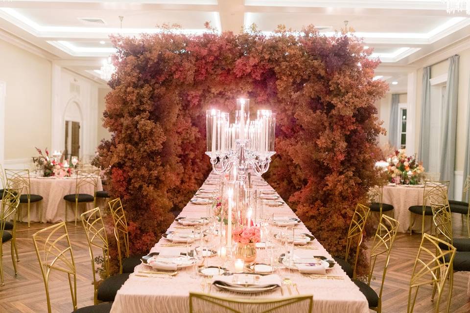 Floral arches and candle opera