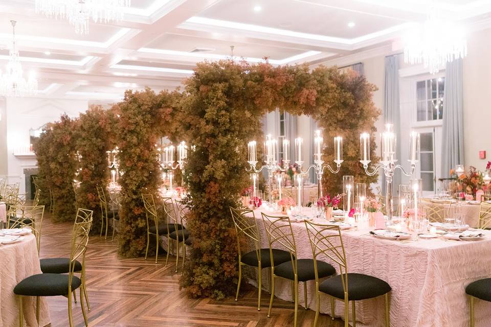 Floral arches and candle opera