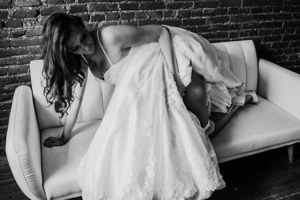 Bridal boudoir couch