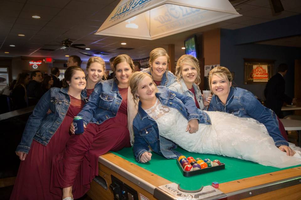 Bride and bridesmaids photo