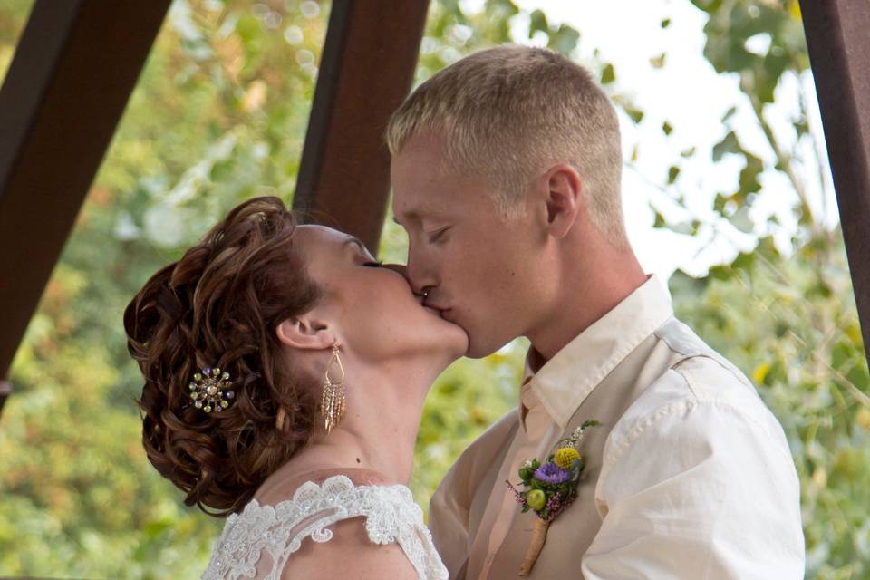 Bride and groom moment