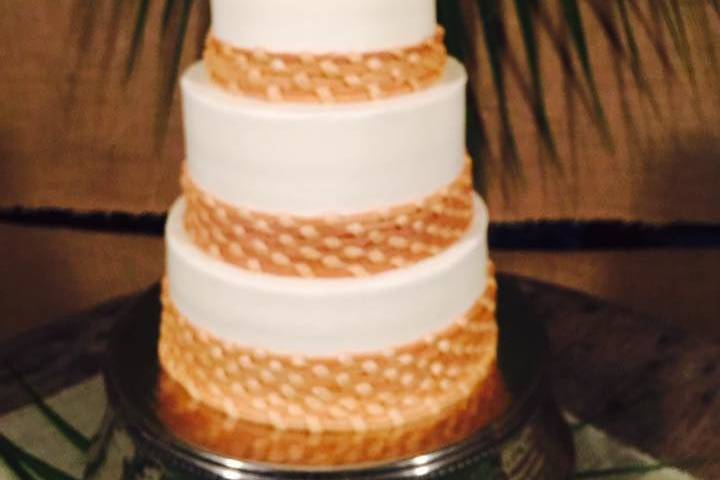 Multiple layered wedding cake