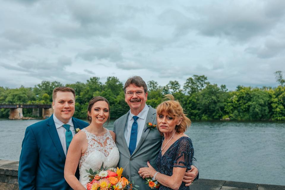 Happy couple and parents