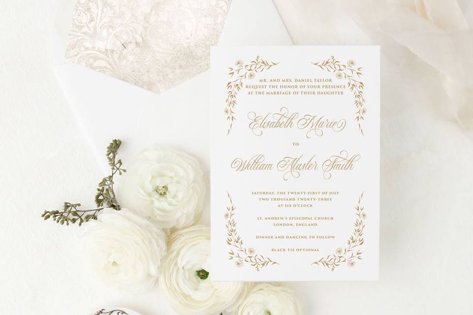 Elegant wedding invite