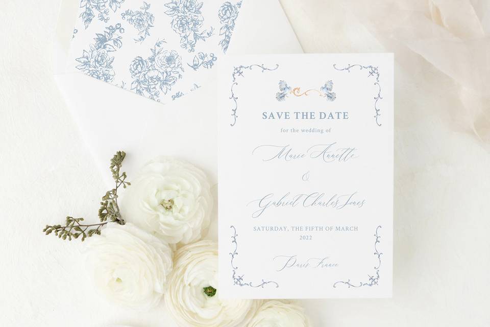 French-Inspired Save the date