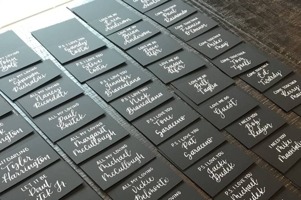 Black & White Place Cards