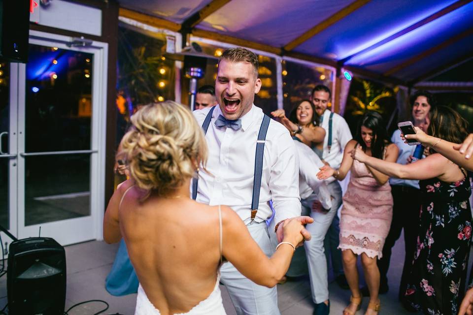 Dancing newlyweds