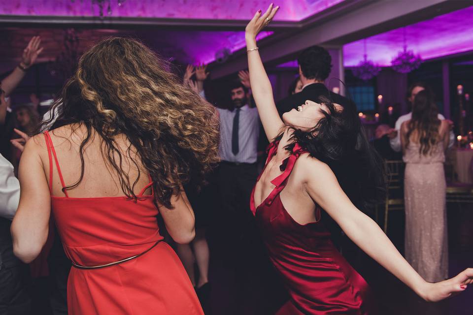 Dancing bridesmaids