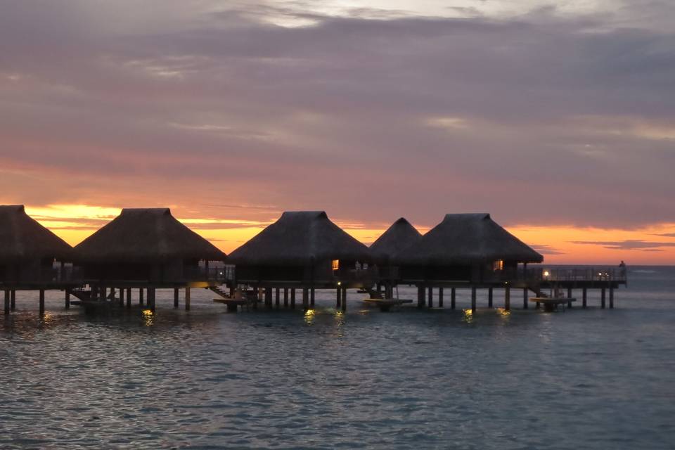 Huts by the sea