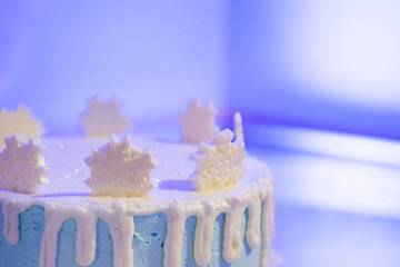 Beautiful lighting and a delicious cake from this Winter Wonderland themed event