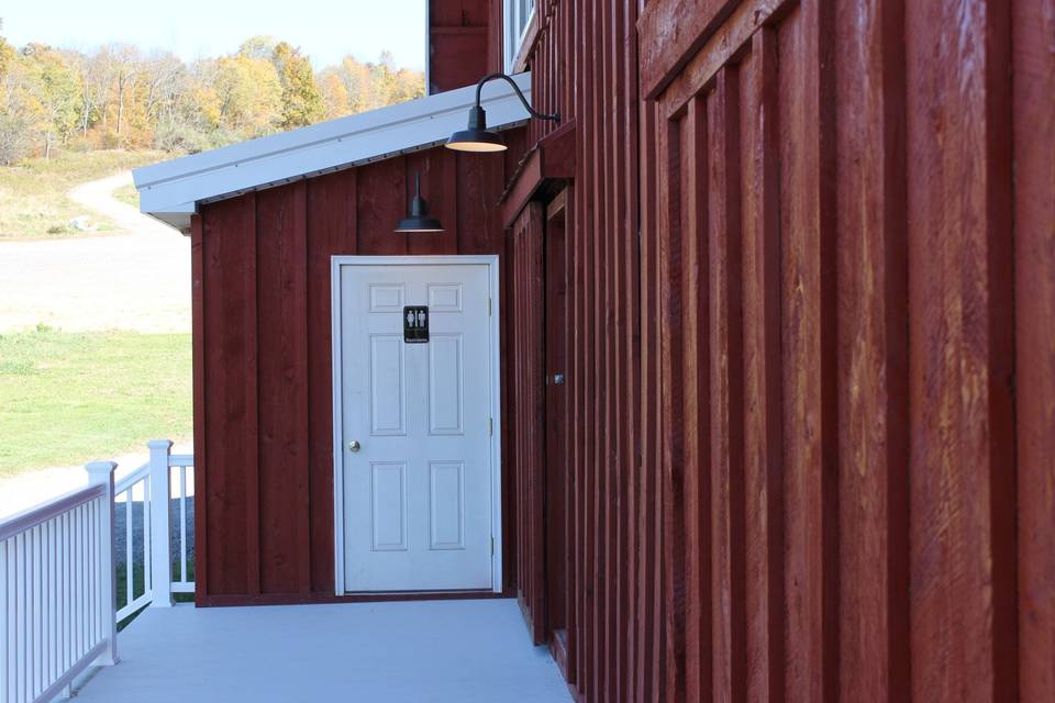 Bathrooms on barn deck