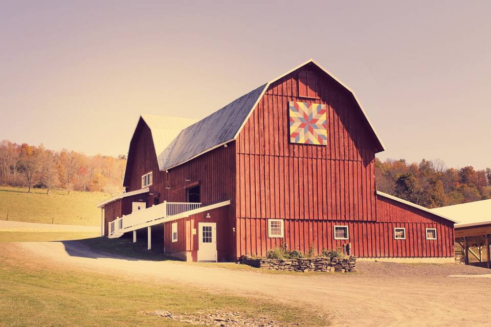 Front of barn