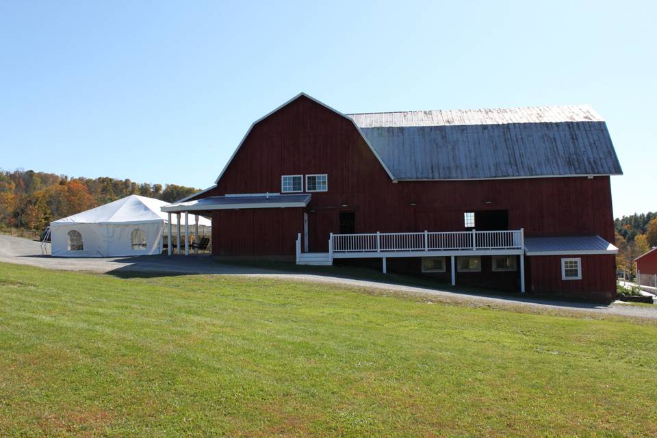 Barn and tent