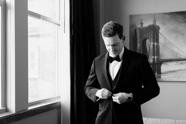 Groom getting ready