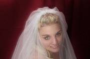 Drop Style Wedding Veil with Silver Edging.