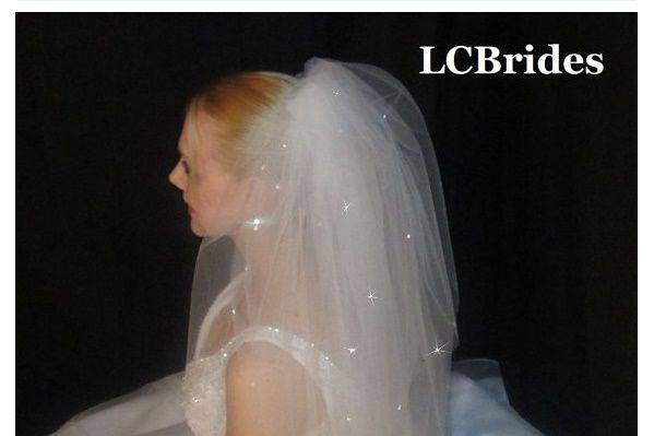3 Tier Swarovski Crystal Wedding Veil. Custom Wedding Veils Available.