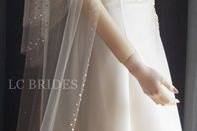 3 Tier Cathedral Length Wedding Veil with Swarovski Crystals.