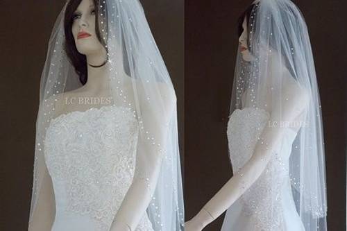 2 Tier Swarovski Crystal Wedding Veil - Custom Wedding Veils Available.