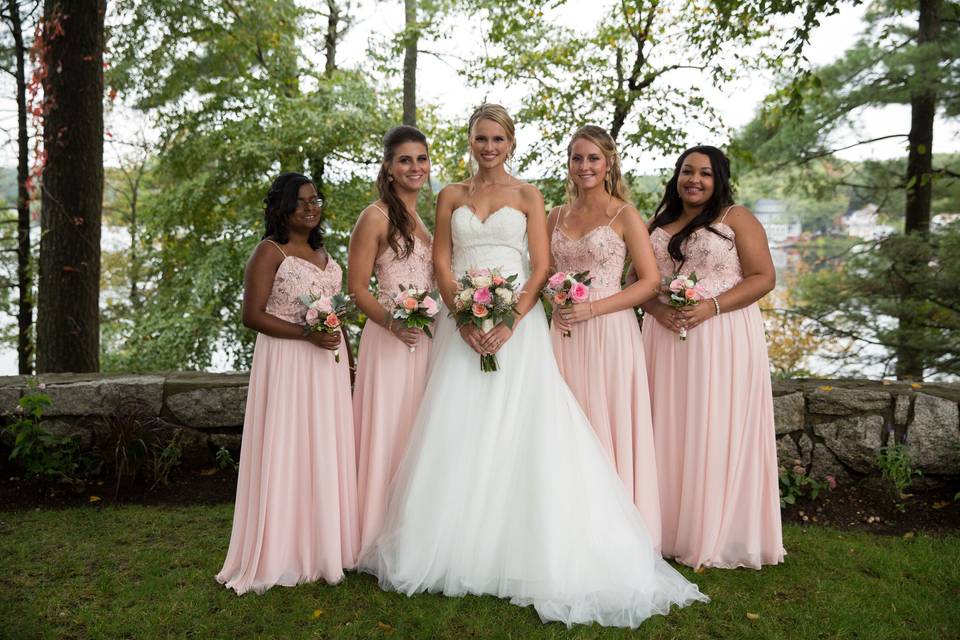 Lovely bride and bridesmaids