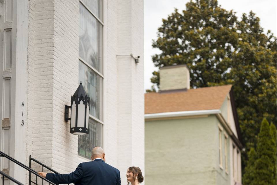 Bride and groom at ceremony