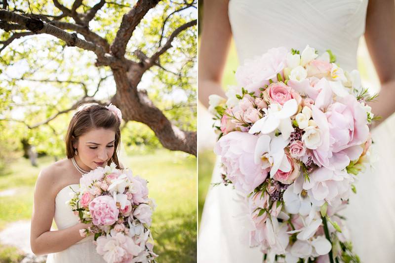 Blush peony cascade