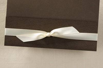 2013 Wedding Invitation Trend - DIY Mocha Pocket with Floral Design