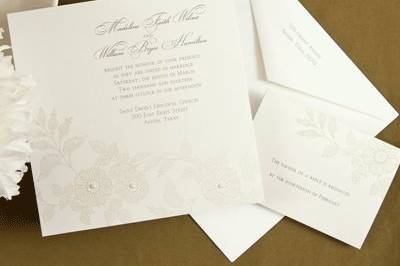 2013 Wedding Invitation Trend - Flowers on Shimmer